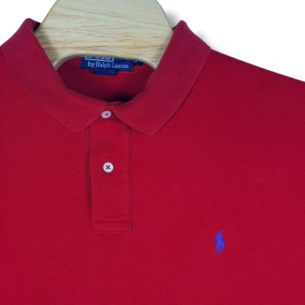 Vintage Polo Ralph Lauren Polo Men XXL Red Classic Soft Cotton Shirt Pony Preppy